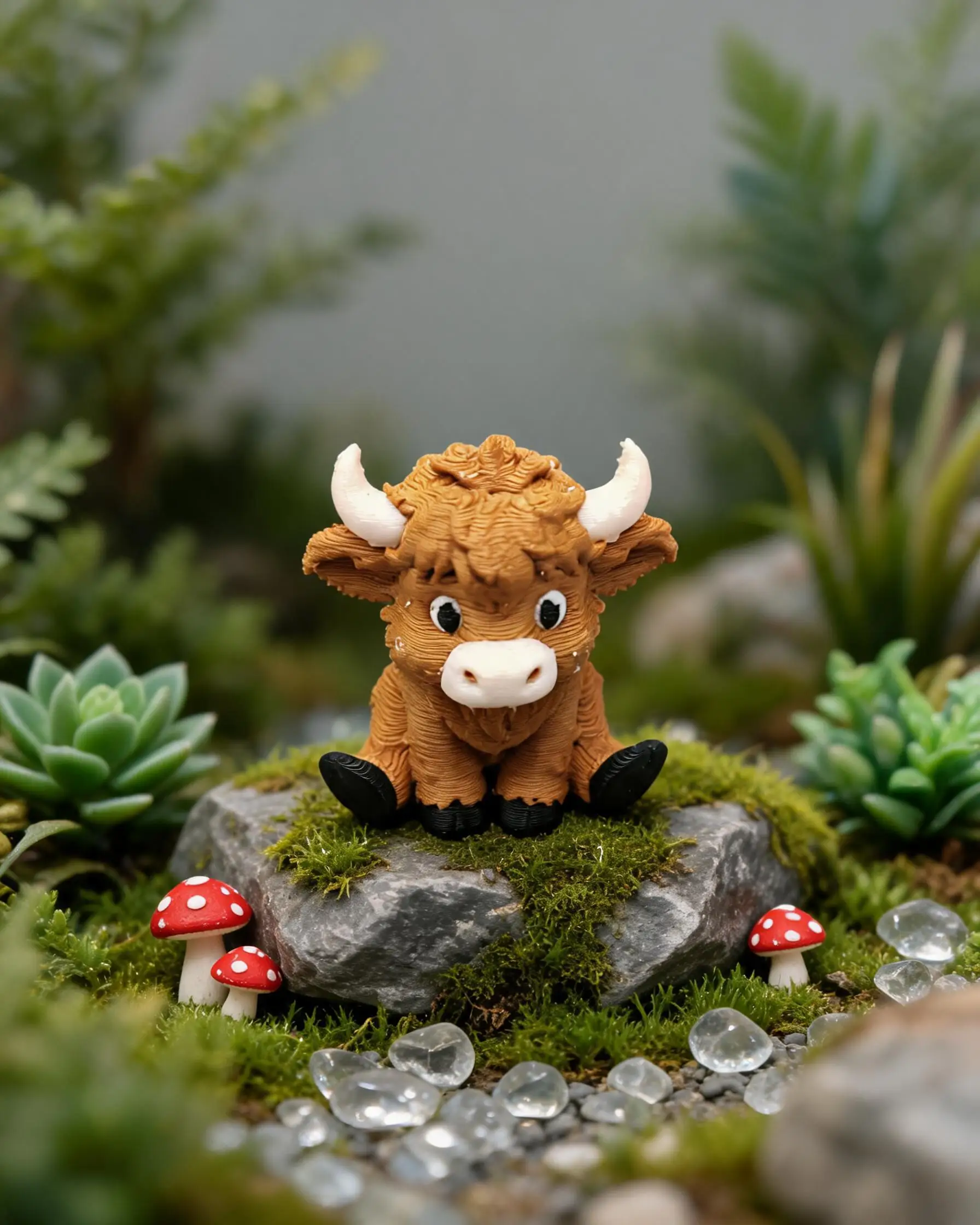 Tiny Cute Highland Cow | 4.5cm Healing Mini Table Scene Ornament