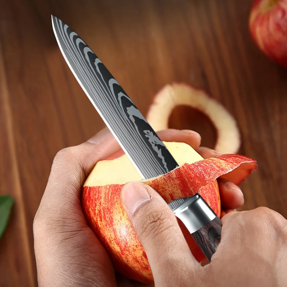ZENG Professional 5 Inch Utility Knife Ultra Sharp Multipurpose Kitchen Slicer for Fruit Vegetable Meat Ergonomic Handle