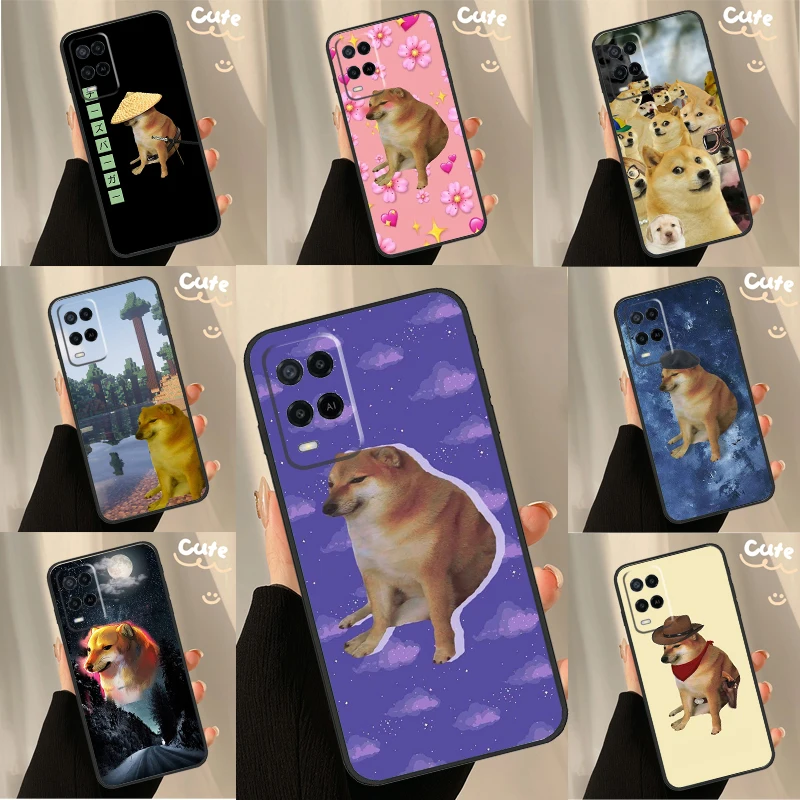 Funny Cheems Doge For OPPO A57s A54s A53s A16 A76 A96 A74 A94 A5 A9 A31 A52 A72 A93 A15 A17 A57 A77 A78 Case