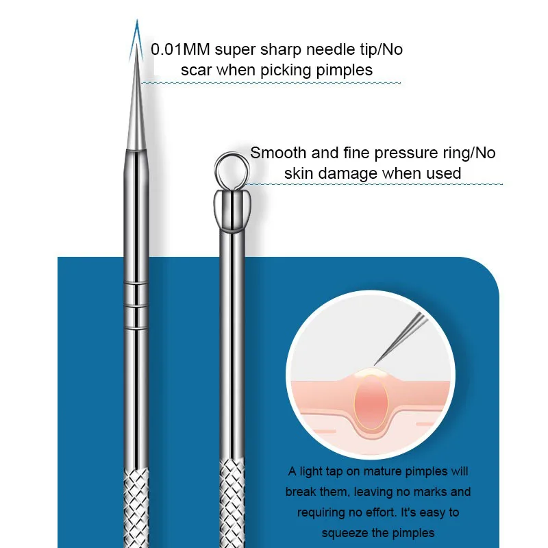 1/11 Stuks Acne Puistjes Comedondrukker Mee-eter Extractor Clip Ultrafijne Pincet Acne Naald Facial Cleaner Skin FCZ01