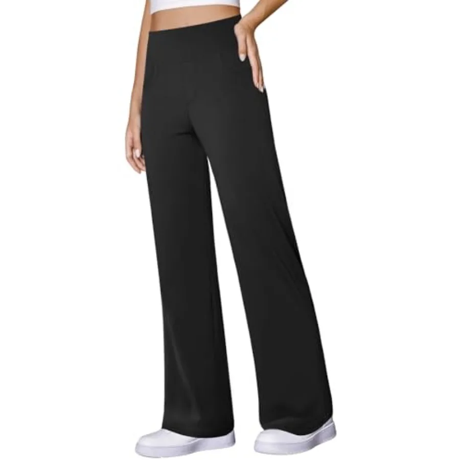 

COPYLEAF Wide Leg Yoga Pants Women Stretch Dress Work Pants with Pockets Lounge Casual Sweatpants