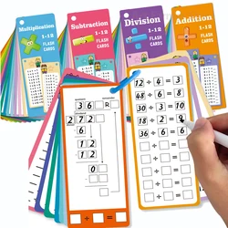 1-12 Maths Table Cards Self Check Math Learning Tool Montessori Mathematical Teaching Aids Add&Subtract or Multiply&Divide Set