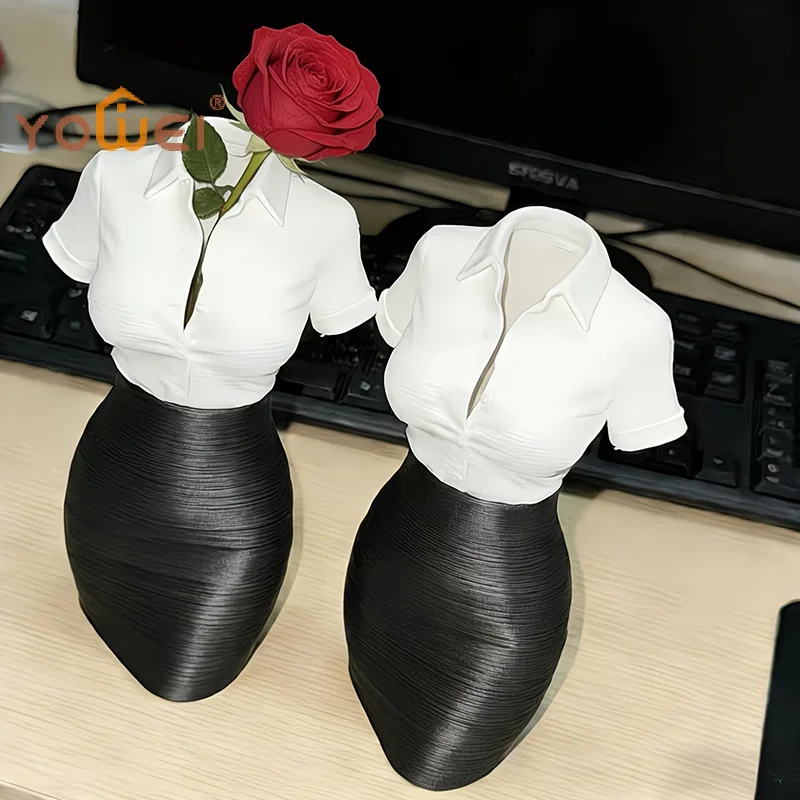 Latest 3D Printed Office Creative Ornament OL Professional Half-Body Statue Vase Desk Art Decor Ideal For Stress Relief