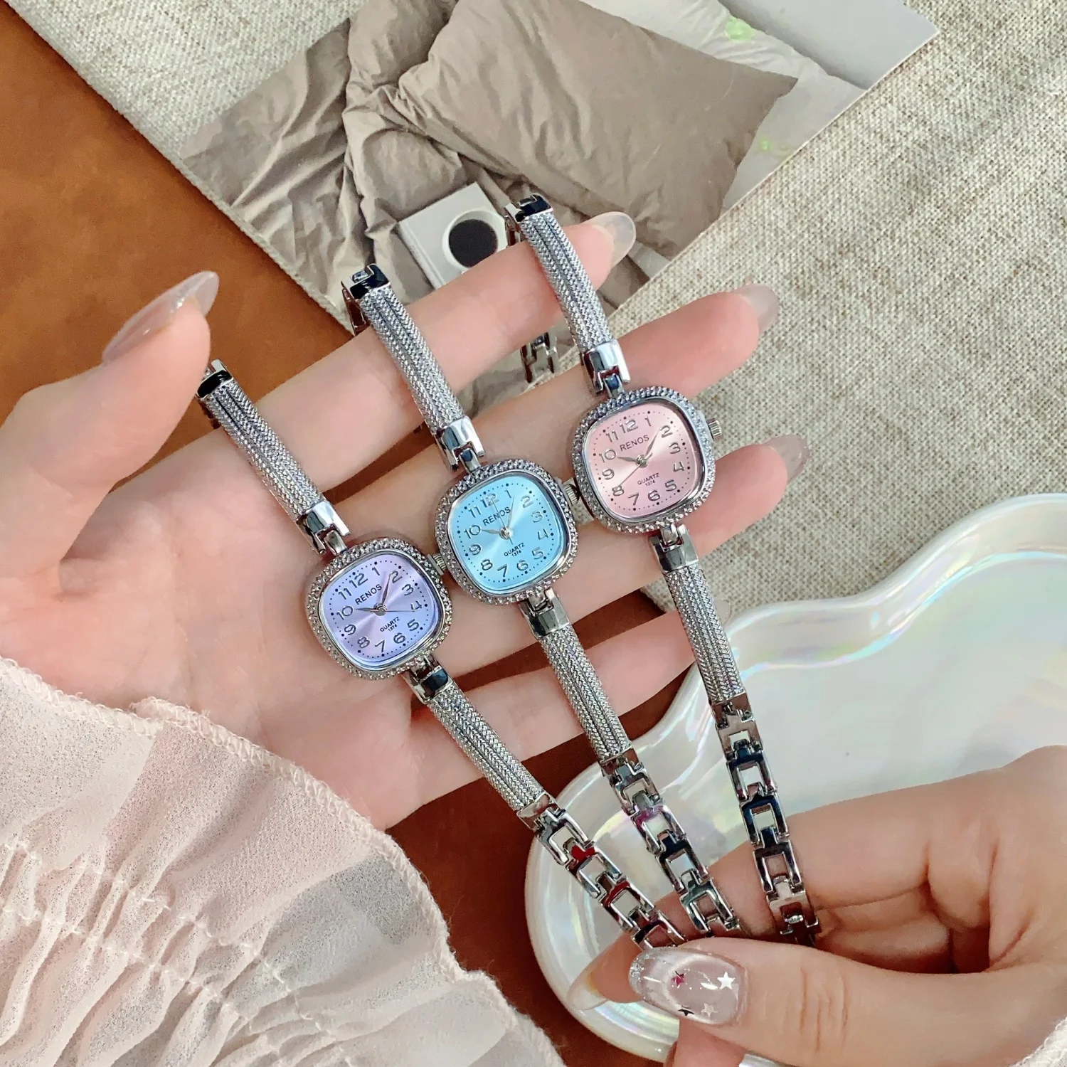 Small Mini Square Dial Women Quartz Watch Vintage Thin Sliver Bracelet Watches Niche Clock Ladies Dress Wristwatch Reloj Mujer