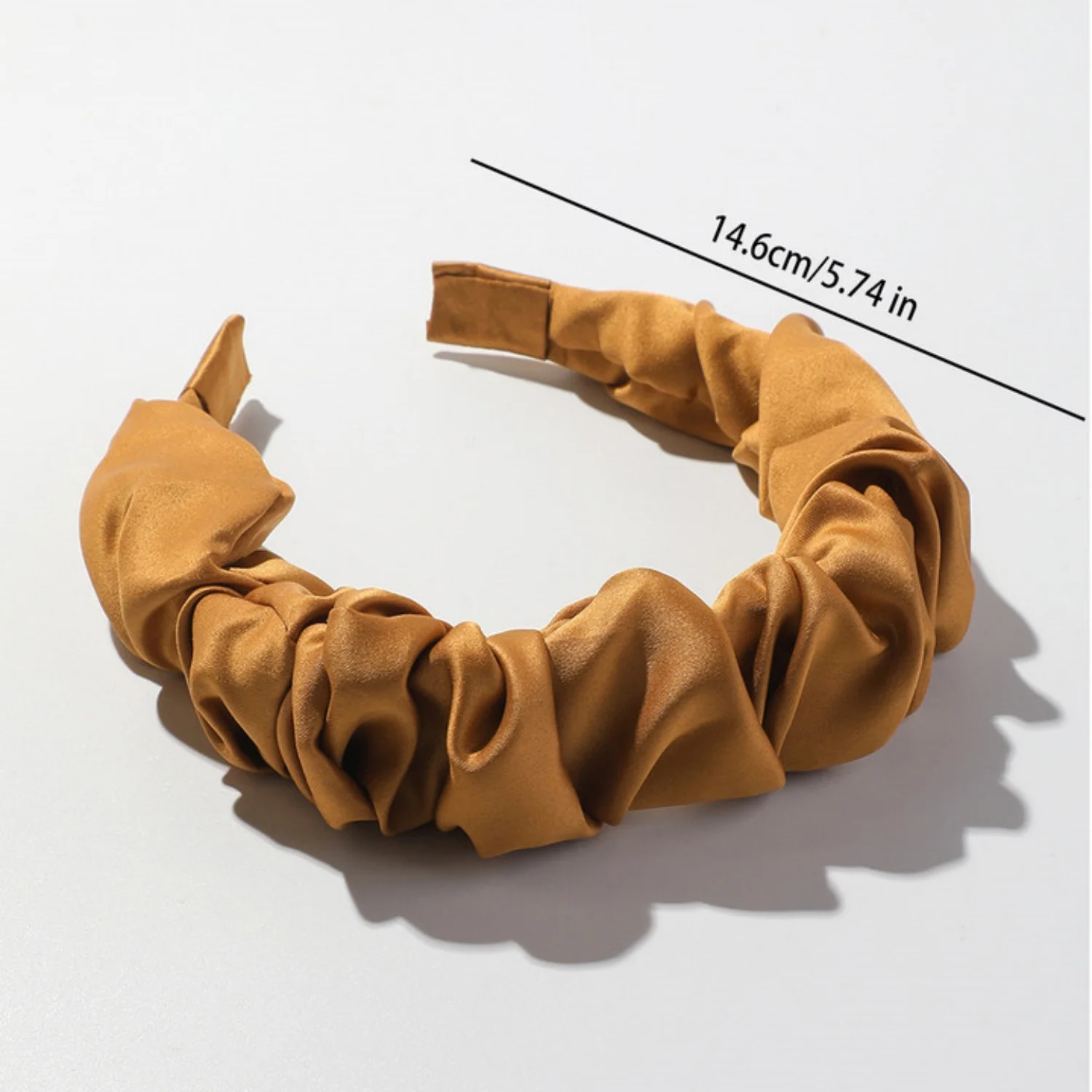 Hair Band New Silk Satin Pleated Headbands for Women Makeup Ruched Headband Fashion Solid Color Hair Hoop Hair Accessories Girls