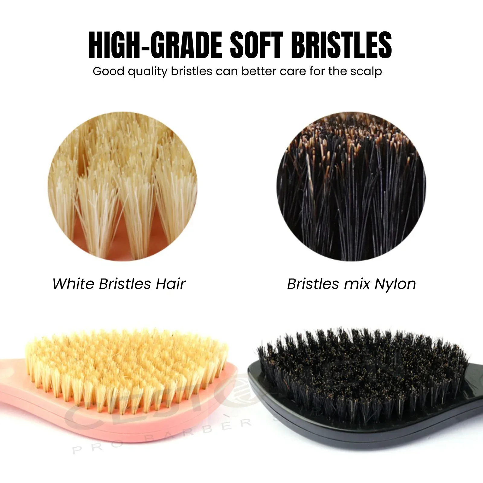 New Professional Bristle Waves Beard Shaving Brush Facial Massage Cleaning Hair Combs For Afro Men Salon Barber Styling Tools