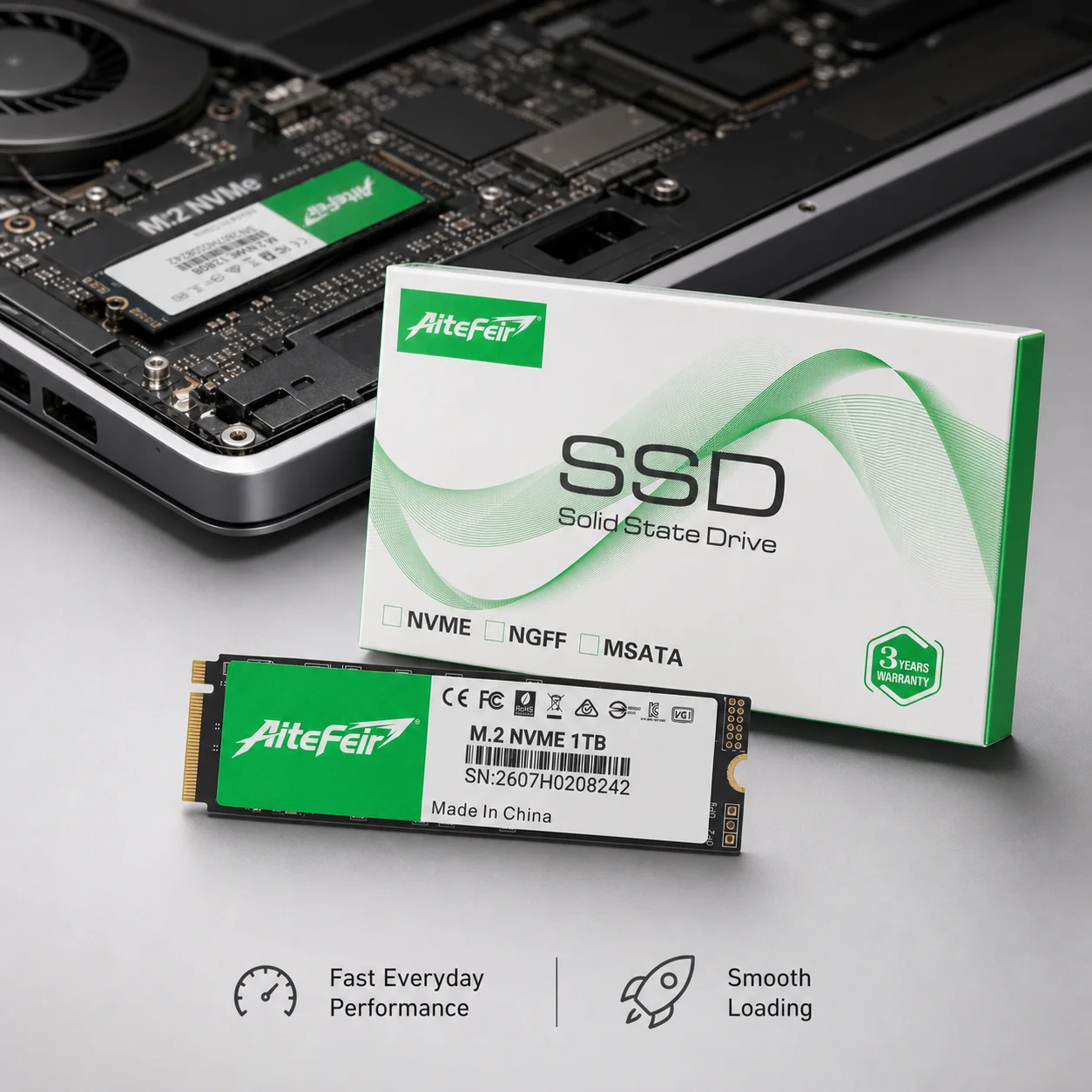 AiteFeir Solid State Drive 128GB 256GB 512GB 1TB 2TB M.2 NVME SSD Internal Hard Drive SSD Drive Hard Disk SSD For Laptop Desktop