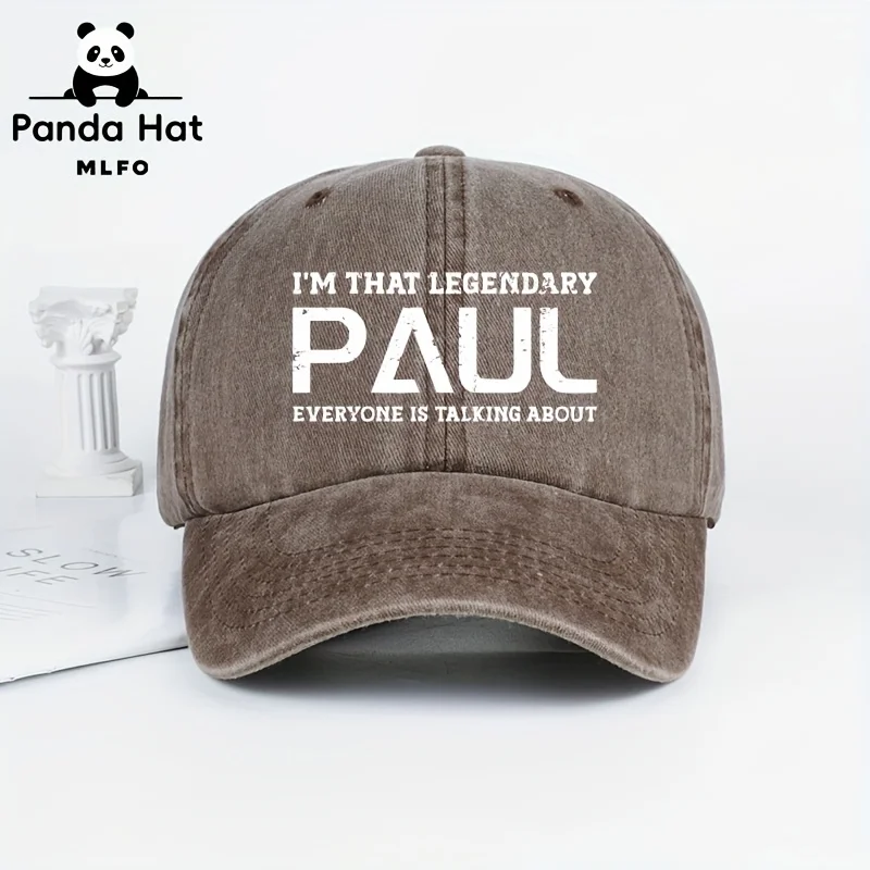 A Trendy And Stylish Washed Baseball Cap Featuring a New PAUL Letter Print for 2025, Perfect for Theme Parties, Hiking, Shopping