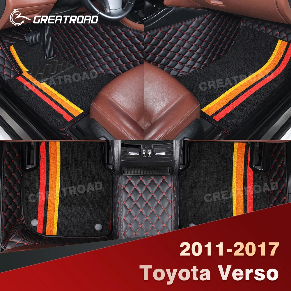 

For Toyota Verso 2011-2017 Double Layer Car Floor Mats Custom Auto Carpet Cover Interior Accessories