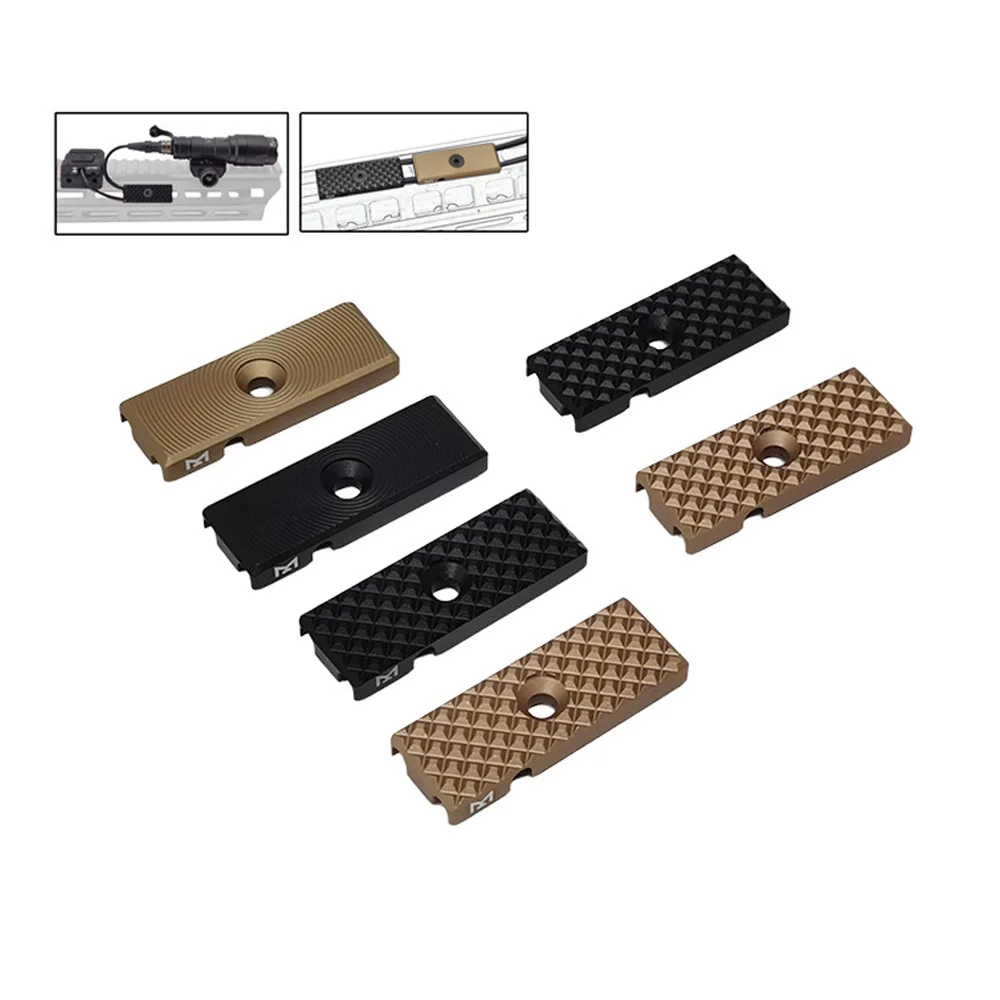 Clipe de gerenciamento de cabo de interruptor mlok, guia de fio de metal para peq e surefire m600, roteador de cabo tático, design geométrico texturizado qj234