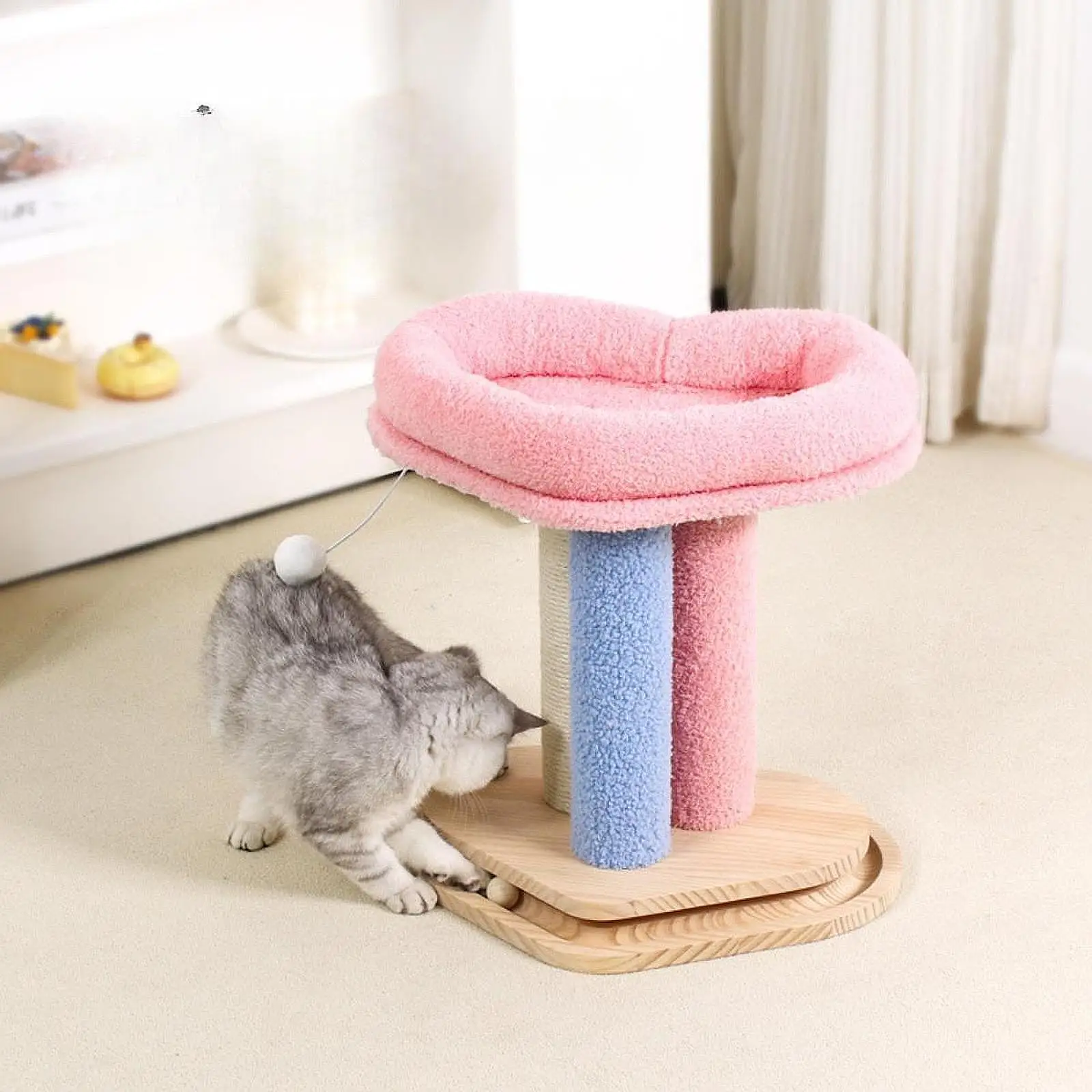 

Cat Scratcher Post Sisal Cat Scratcher Protection Cat Toy Wooden Climbing for