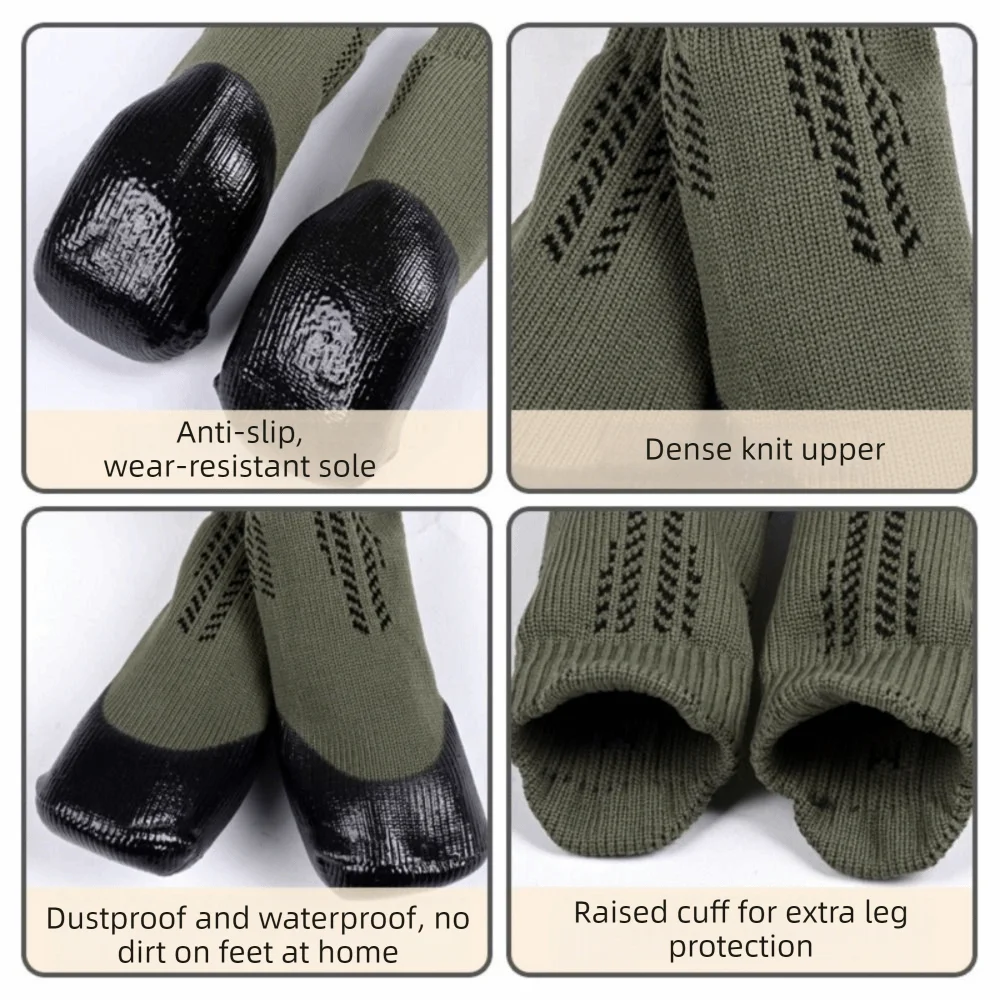

4PCS Breathable Waterproof Dog Socks Shoes Dirt-Resistant Wear Resistant Dog Paw Protector Adjustable Pet Shoes Covers Outdoor
