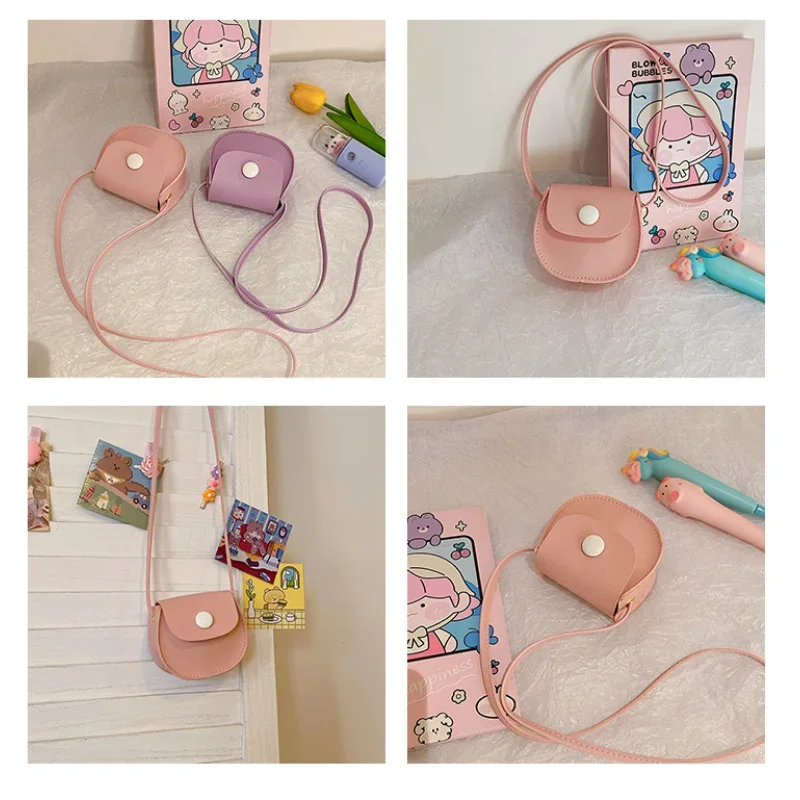 Fashion Kids Children PU Leather Shoulder Bag Lovely Baby Girls Mini Chain Coin Purse Cute Princess Crossbody Bags Small Wallet