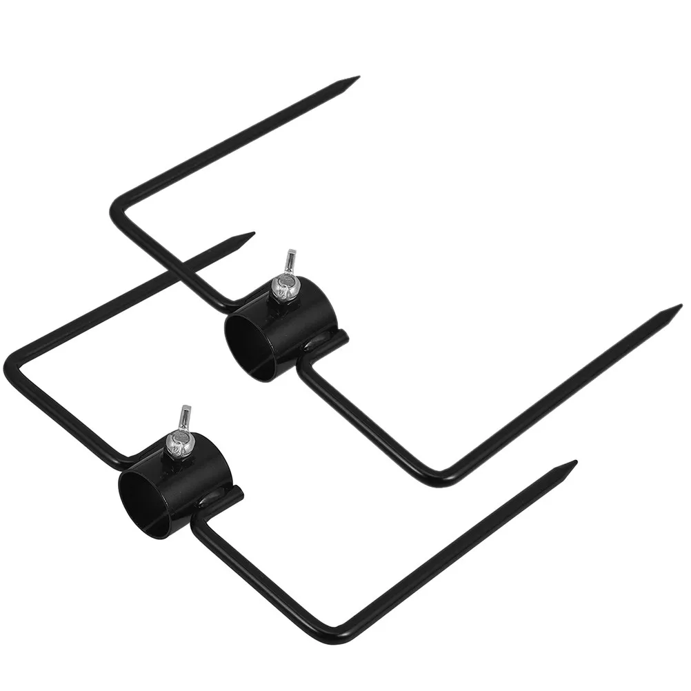2Pcs Rust Resistant Iron Ground Flag Pole Stake Universal Umbrella Holder Stand for Yard Patio Garden Torch Fishing Rod Outdoor