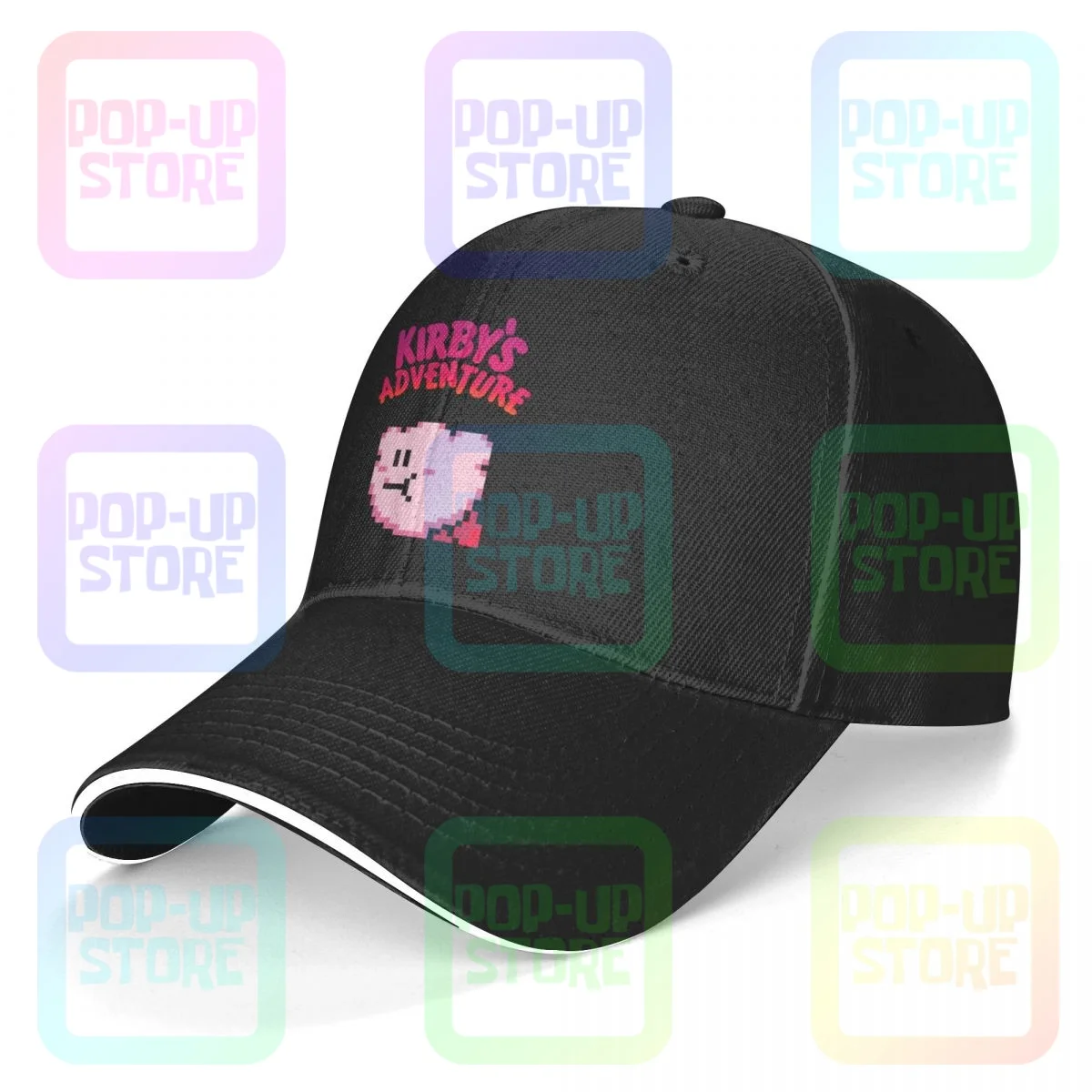 Kirbys Adventure Nes Video Game Sandwich Cap Baseball Cap Trucker Hat Unisex Headwear Comfortable