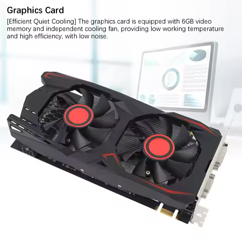 Graphics Card 6GB GDDR5 192-bit Dual Fan PCIe 2.0 x16 Slot Supports DVI, VGA, HD Multimedia Interfaces Gaming Graphics Card