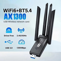 Mini WiFi Adapter 1300M USB Wireless Network Adapter  Card Receiver Computer Wireless Transceiver Suitable For PC Laptop Deskto