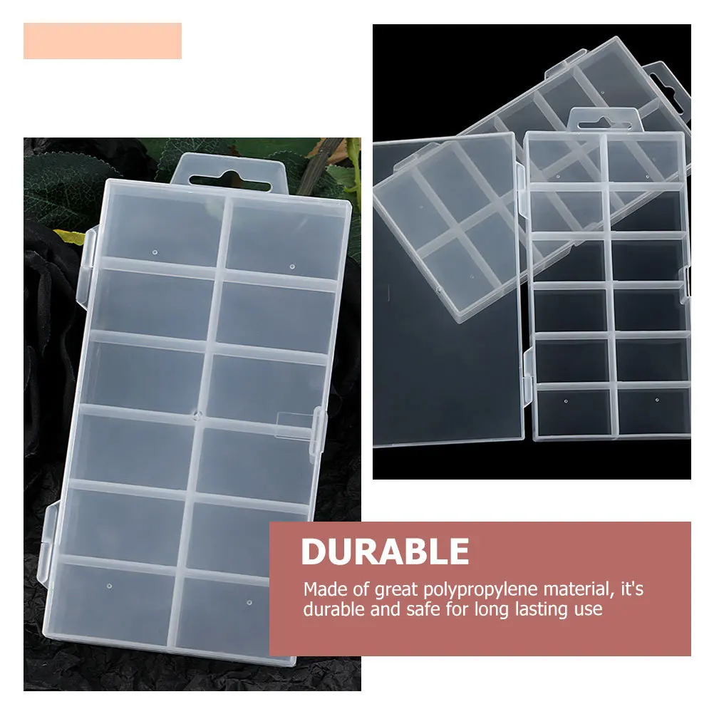 

5Pcs Small Items Storage Box Portable Bead Organizer Multi-Compartment Jewelry Earring Nail Arts Storage Holder Durable Plastic