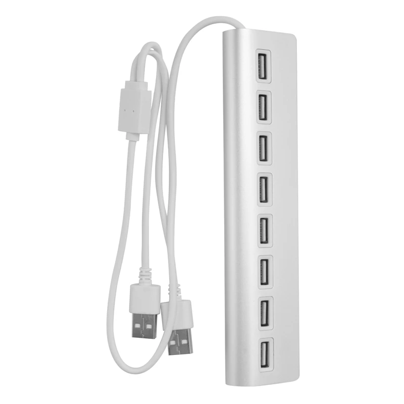 8-Port USB2.0 Hub With Power Supply Multi-Function Expansion Splitter Supports Simultaneous Expansion Of Multiple Ports