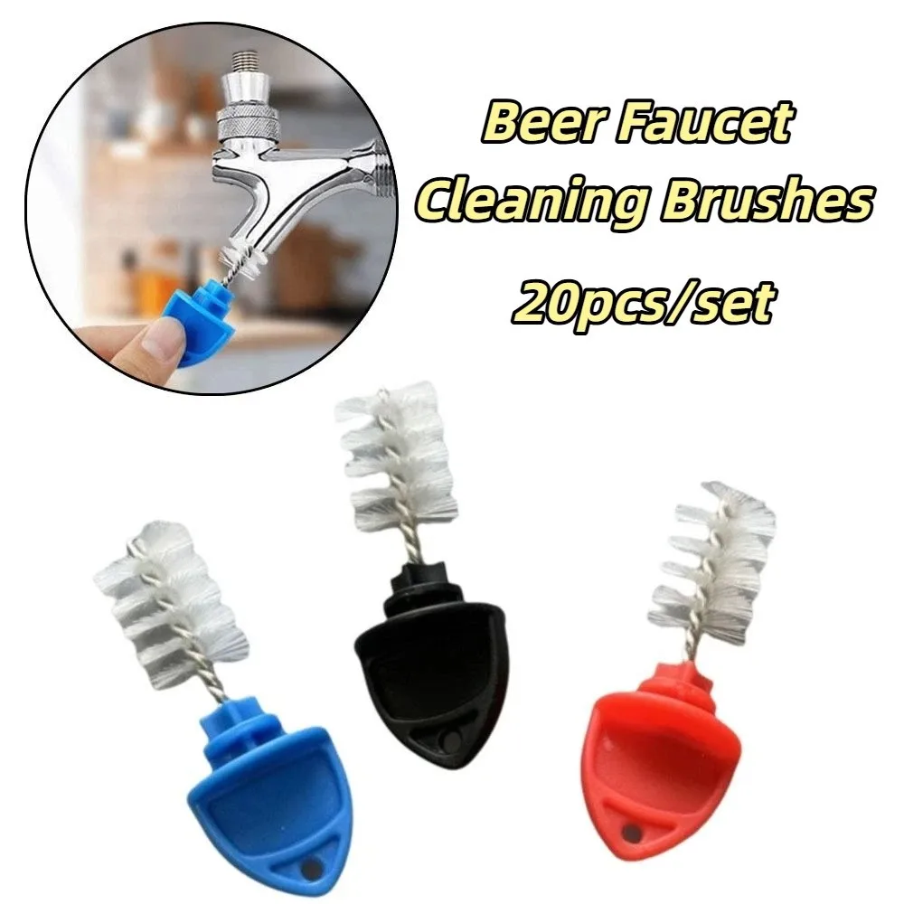 20 pcs/bag Durable Beer Faucet Cleaning Brushes Food Grade Sturdy Bristles Food Safe Cleaning Brushes Food Safe Lightweight