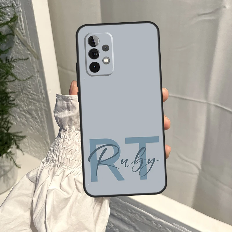 Coque Personnalisée avec Initiales de Nom KI, pour Samsung Galaxy A54 A34 A12 A32 A42 A52 A13 A23 A33 A53 A73 A50 A51 A71 A14