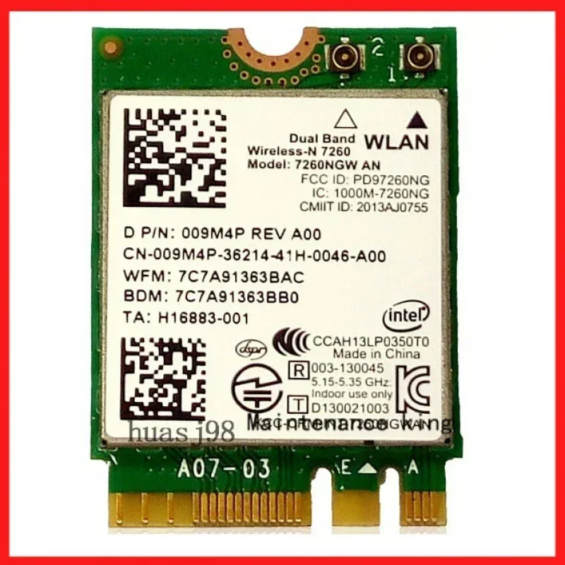 Wholesale New for Intel Dual Band Wireless-N 7260 an 7260ngw ngff 2.4g/5. 0GHz 802. 11an for Bluetooth-compatible BT4.0 300Mbps