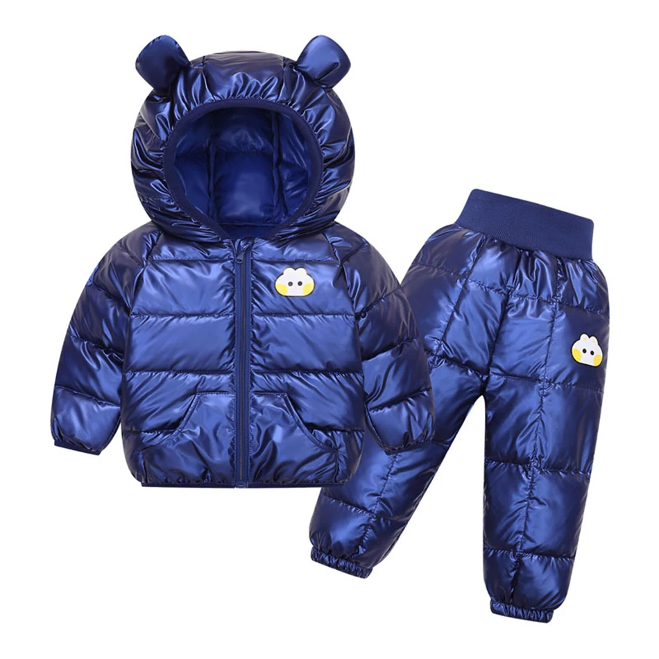 Children Warm Winter Boys Clothes Set Down Jacket Hooded Coat+Pants Kids Snowsuit Thicken Costume 1 2 3 4 5 Years