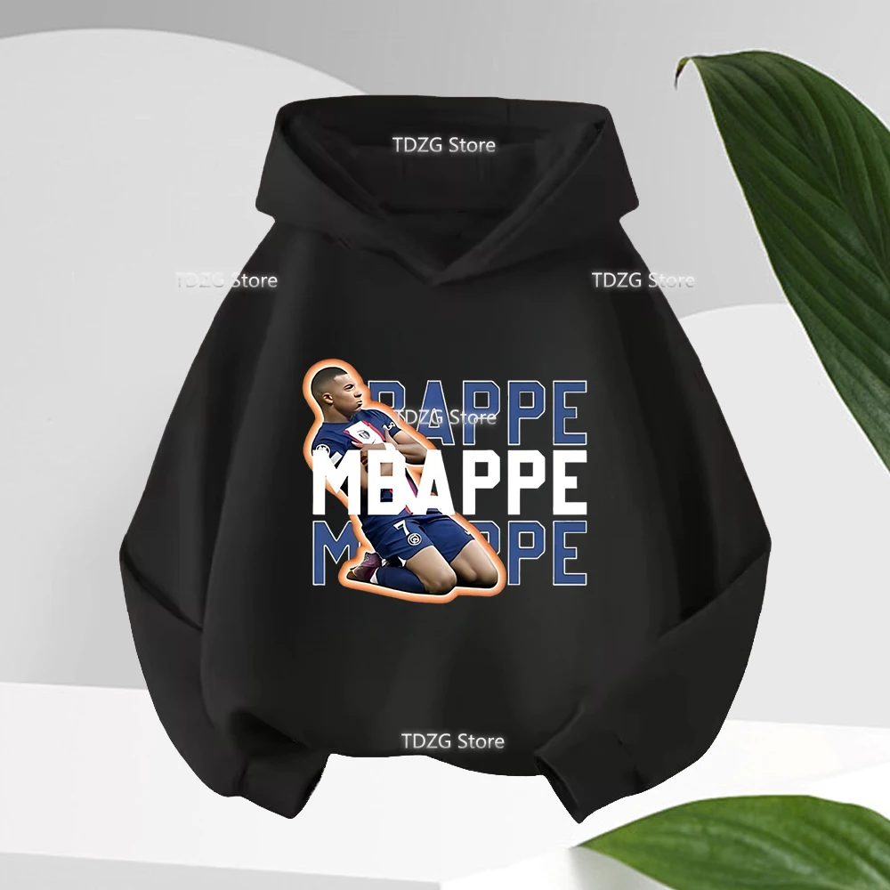 Mbappé Fan Clothes Felpa con cappuccio per bambini Felpa a maniche lunghe stampata con cartoni animati Top casual per ragazzi e ragazze Pullover autunnali per bambini