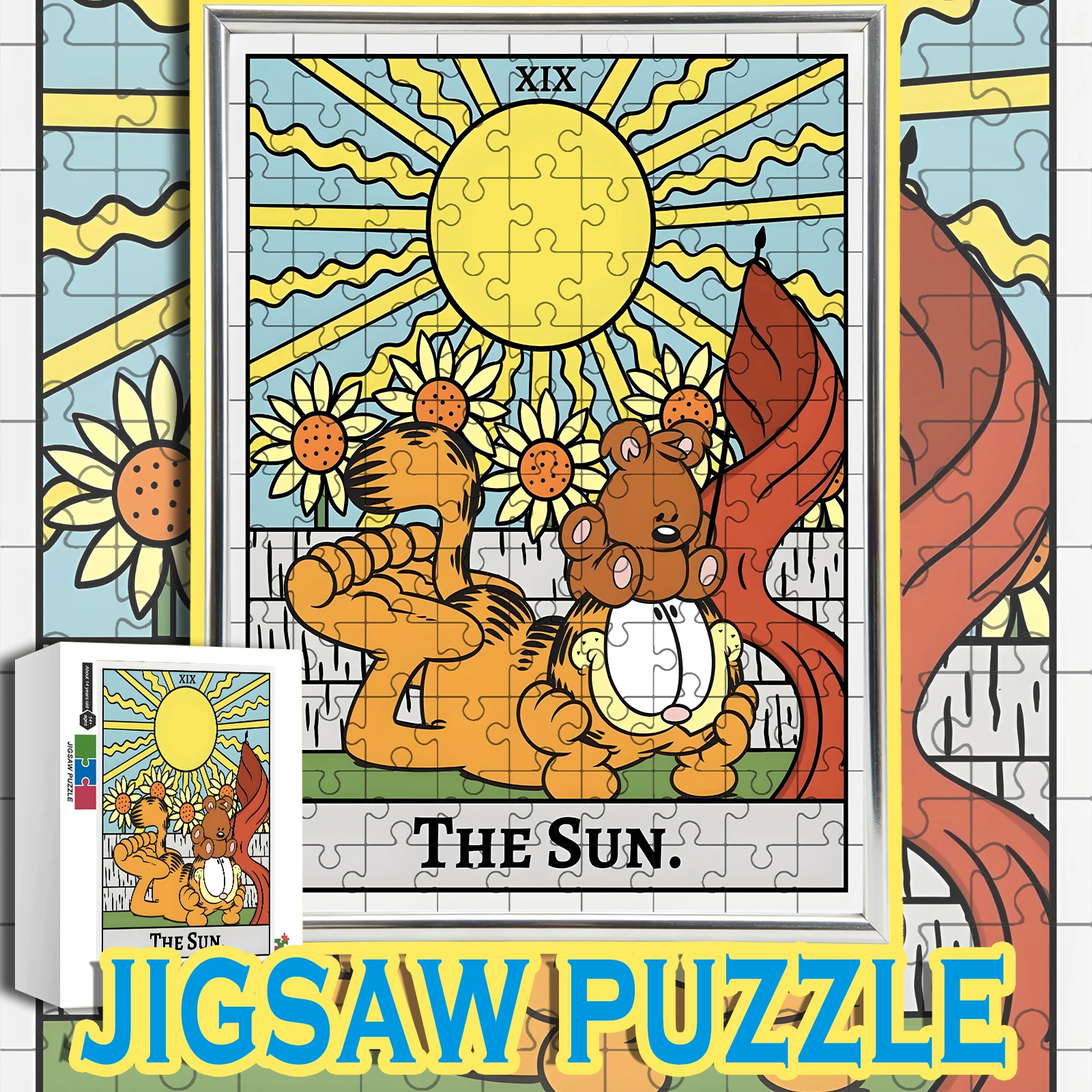 

Винтажный деревянный пазл в стиле Таро с Гарфилдом и Пуки, 108-1000 деталей, для домашнего декора