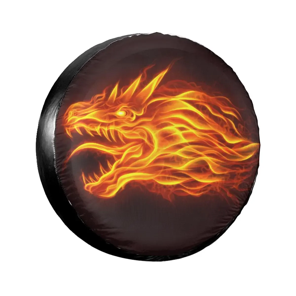 1Pc Car Spare Tire Cover Fire Head Of Dragon Case Polyester Tire for Cars Wheel Protection Cover