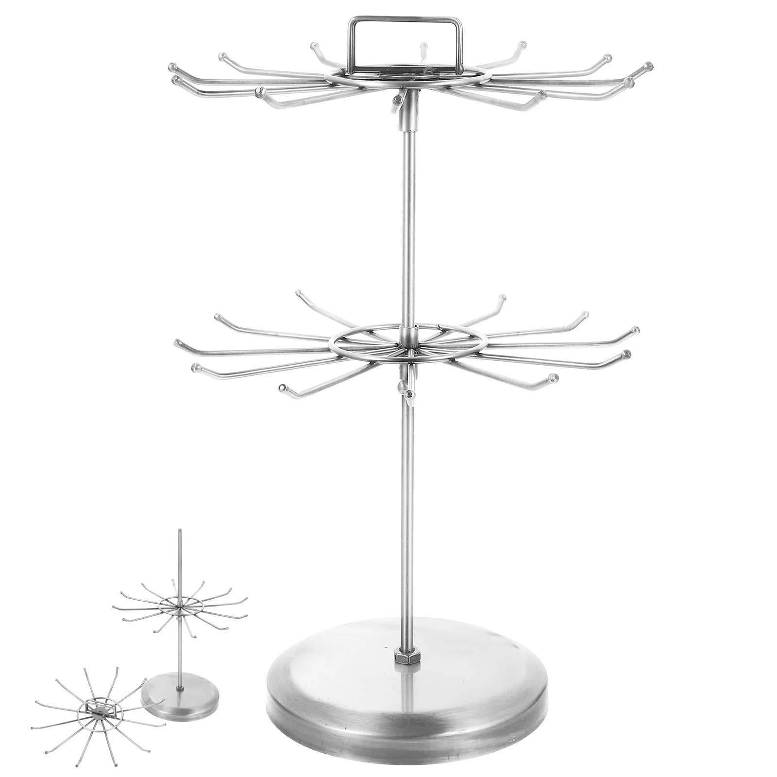 

Display Shelf Retro Iron Jewelry Rack Double-layer Rotatable Necklace Bracelet Earrings Silver Holder Stand Tree