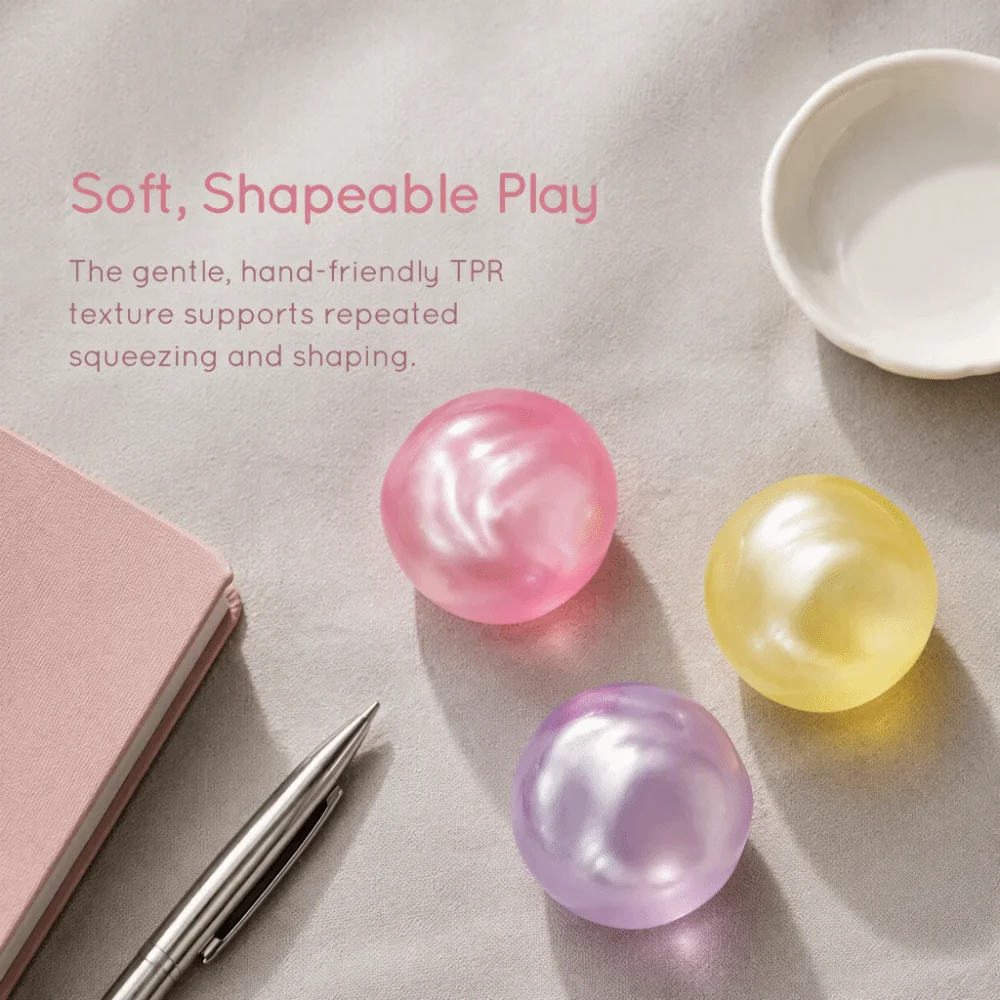 Blue Coconut Oil Squishy Ball Soft Slow Rising Ball Quick-rebound Squeeze Toy Transparent Clear Jelly Pearl Squeeze Ball
