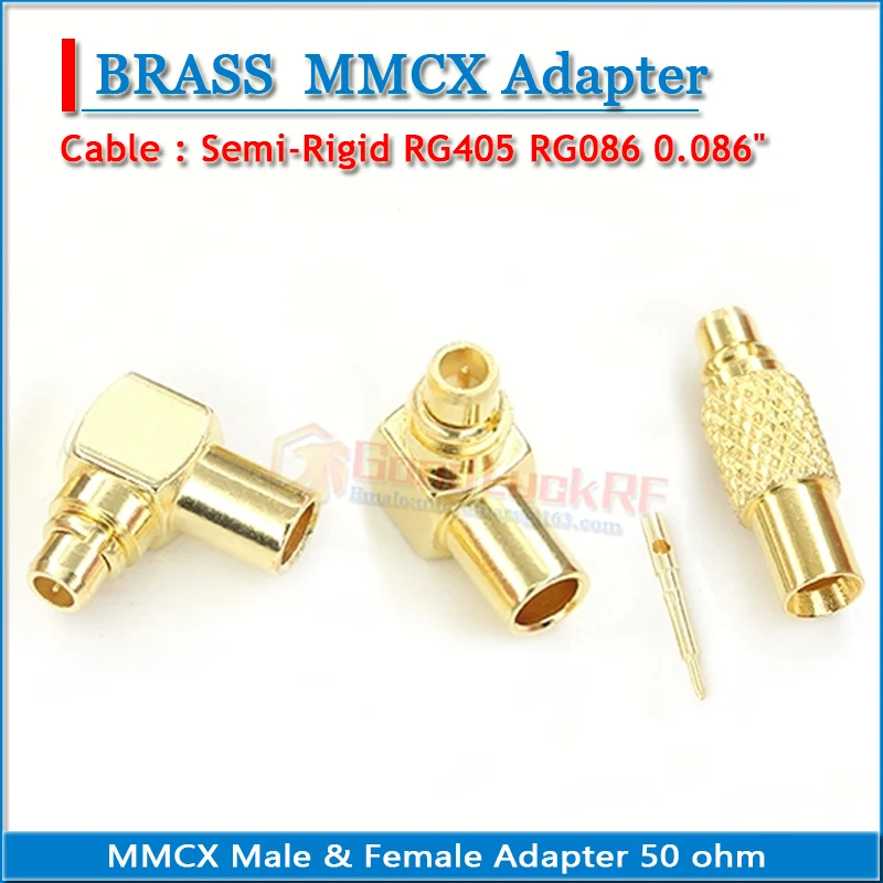MMCX Male Female Right Angle 90 Degree Solder For Semi-Rigid RG405 RG086 0.086