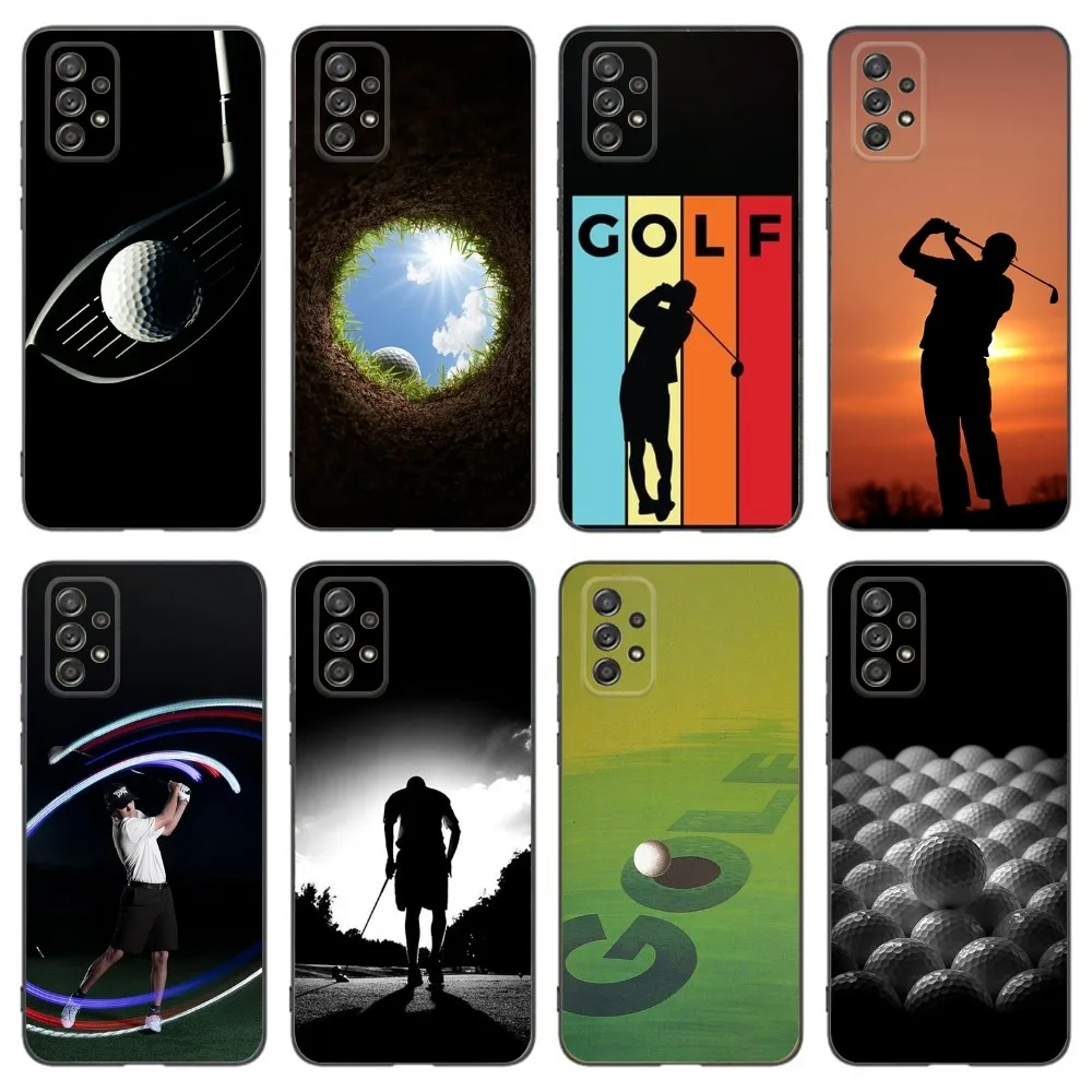 Sport Golf Ball Phone Case For Samsung Galaxy A13,A21s,A22,A31,A32,A52,A53,A71,A80,A91 Soft Black Phone Cover