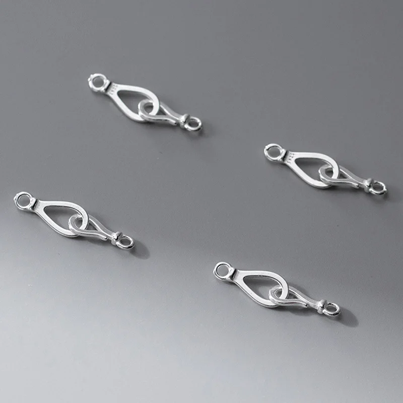 1pc 925 Sterling Silver Fashion Handcuffs Connector S Buckle Hooks 24x6mm Jewelry Clasp Connection DIY Necklace Bracelets Crafts