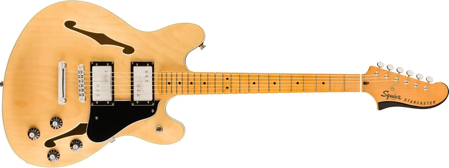 

Classic Vibe Starcaster Electric Guitar, with 2-Year Warranty, Natural, Maple Fingerboard
