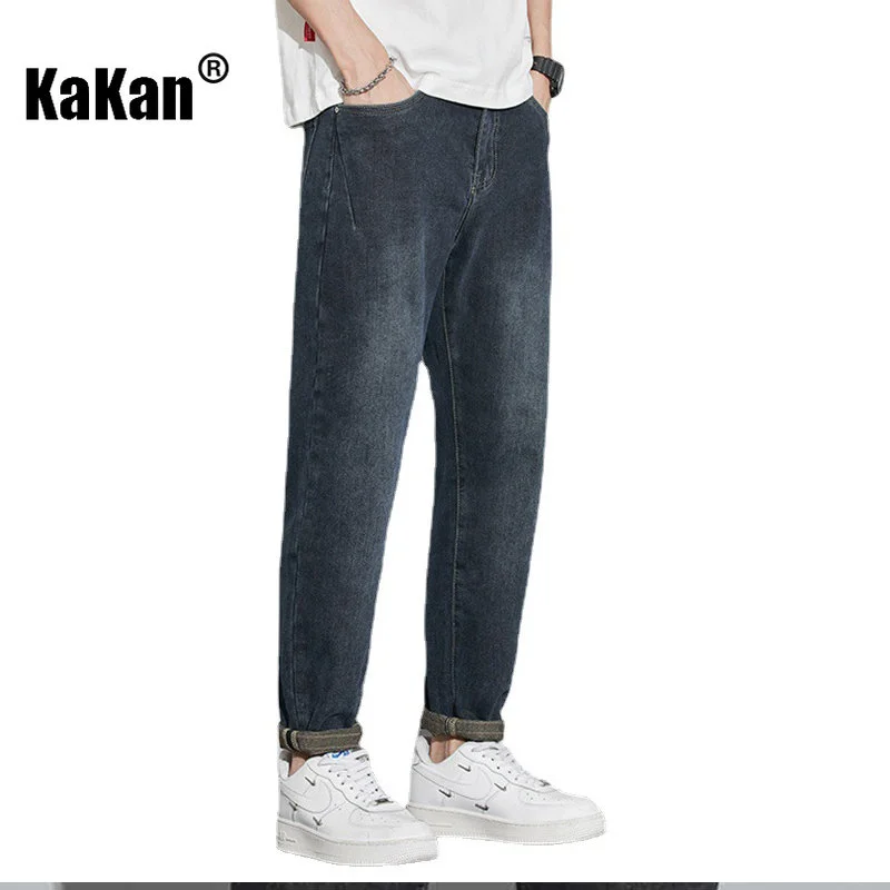 

Kakan - European and American Loose and Versatile Straight Jeans, New Stretch Slim Long Casual Jeans K03-866