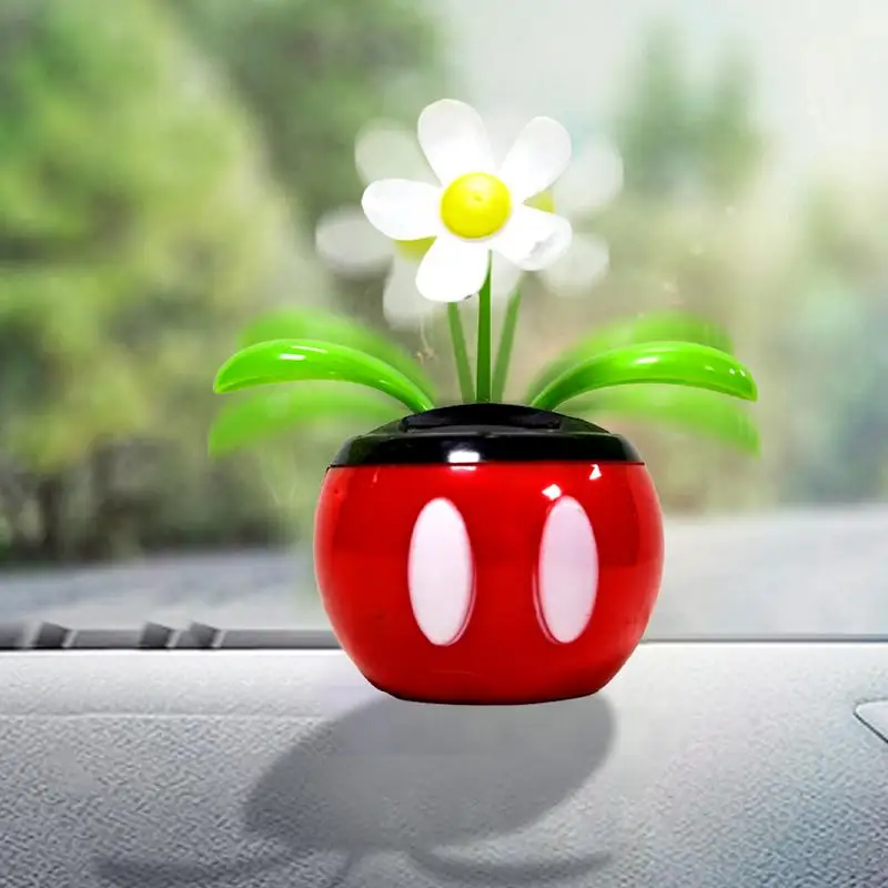 

Unique Flower-Shaped Solar Ornament Swinging Sunflower Dancer Toys for car Dashboard decoration Auto accessories
