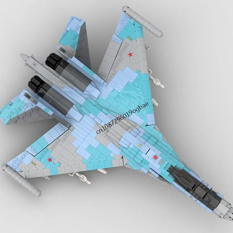 2013PCS WW2 Military MOC 1:35 scale Su-35 Flanker aircraft model DIY creative ideas Fighter Plane ChildToy Assembly Puzzle Gift