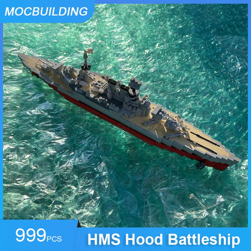Bloques de construcción MOC HMS Hood, modelo de acorazado DIY, montar ladrillos, transporte de barcos, colección creativa, juguetes de exhibición, regalos, 999 Uds.