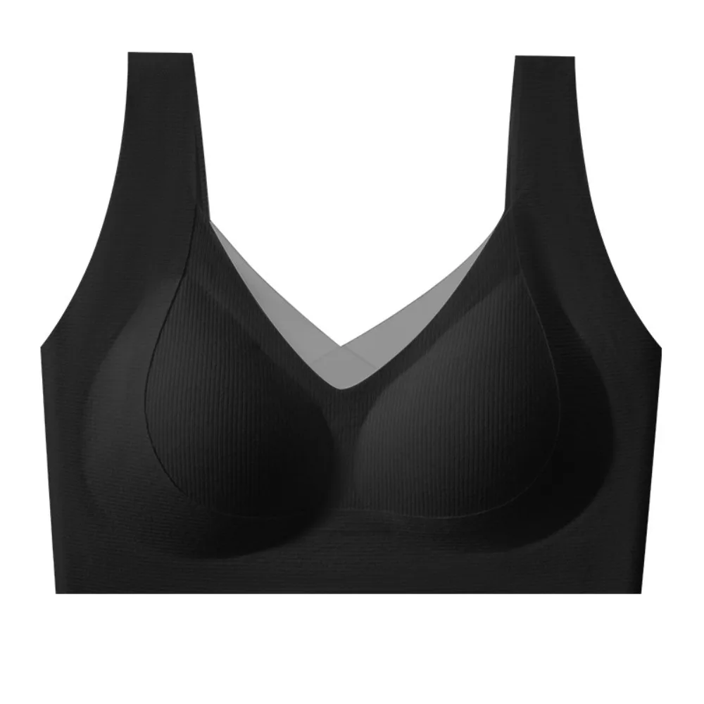 

Mesh V Neck Wireless Deep V Bra Close-fitting Anti-sagging Push Up Underwear Shockproof Gathered Breasts Seamless Bras Yoga