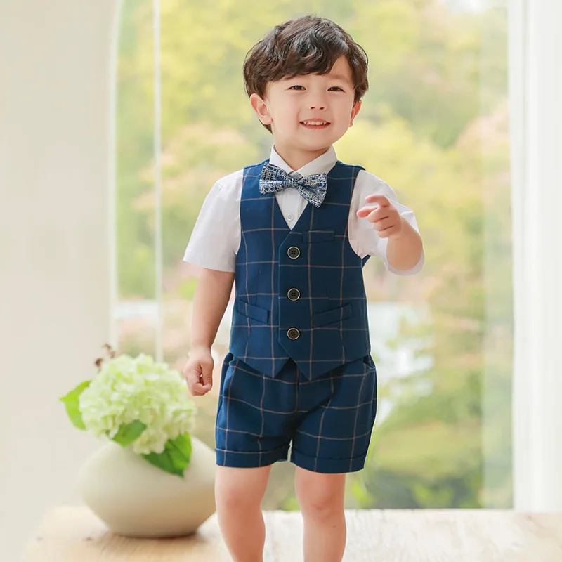 

Boys' Suit Set One Year Old Dress Boys' Summer Baby Small Suit Birthday Children's Small Suit Wedding Kindergarten Small Suit