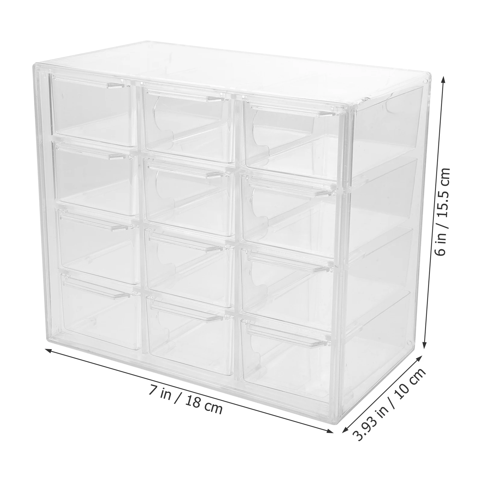 Transparent 12-Grid Dustproof Storage Box for Desktop Drawer Style Jewelry Organizer Plastic Stationery