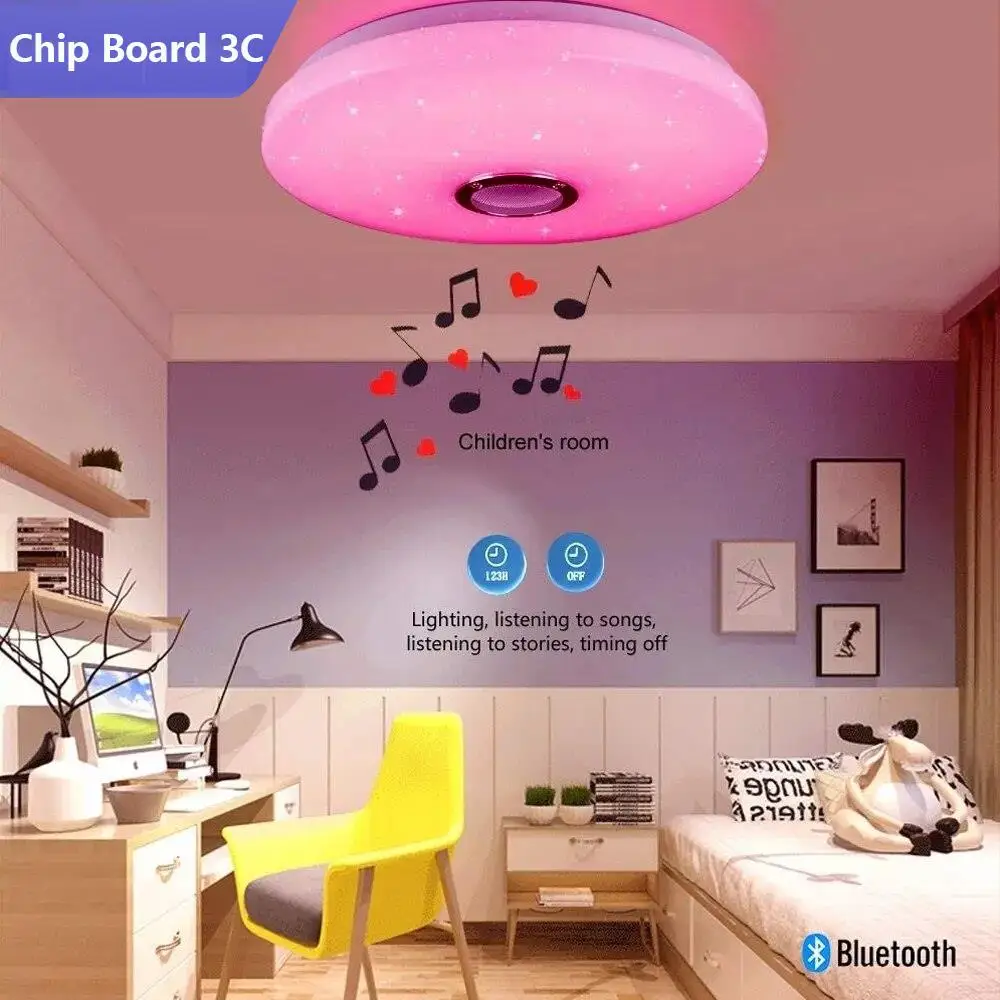 Modern Ceiling Lamps RGB Dimming Home Lighting APP Bluetooth Music Light 42W 60W Smart Ceiling Lights With Remote Control AC220V