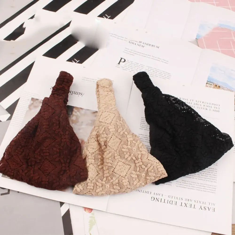 

Personality Non Slip Mesh Flower Headband Hollow Korean Style Lace Hairbands Hair Hoop Headwear Wide Side Head Wrap Girls