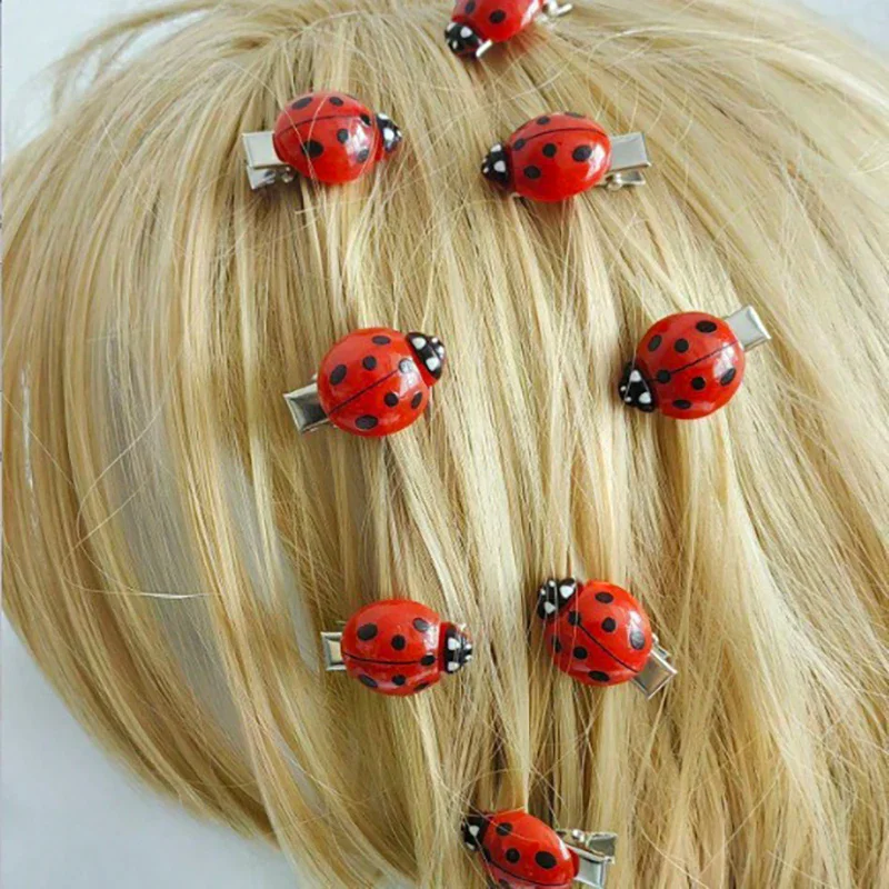 

10Pcs Simulated Ladybug Hair Clips Animal Insect Hair Clips Creative Hair Accessories Headwear For Hair Decoration