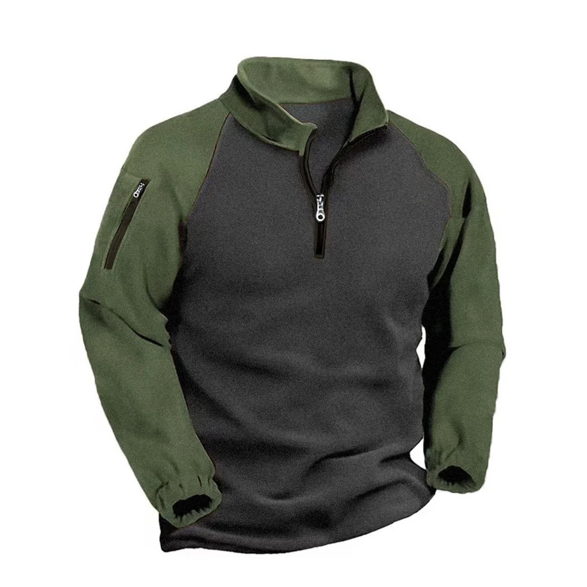2024 Men Tactical Fleece Sweatshirt Pullover Clothes Warm Autum Winter Double Sided Patchwork Male Zipper Thicke Coats