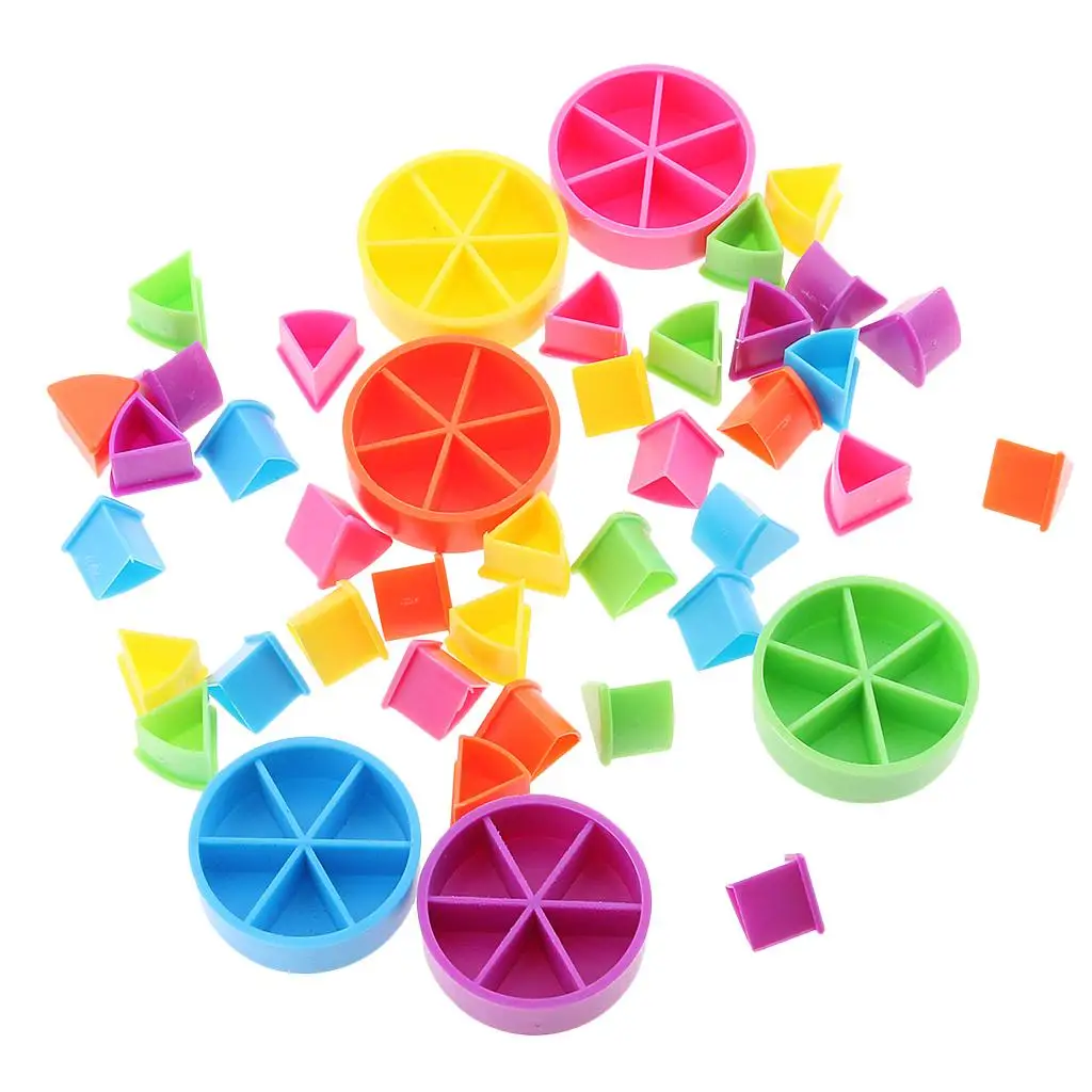 Set of 42 Pieces Trivial Pursuit Game Pieces Pie Wedges Mathematics Material Training Set