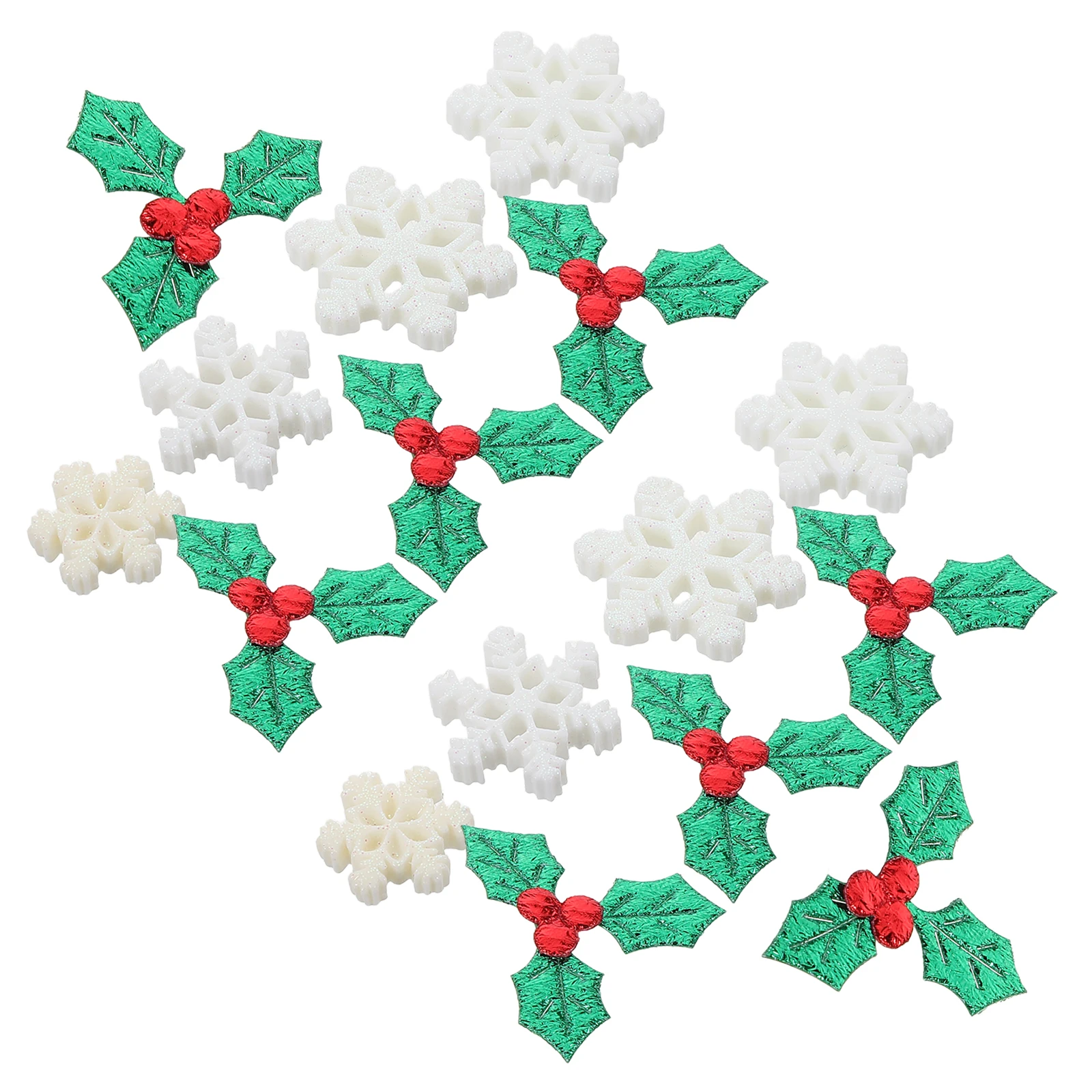 

Snowflake Decorative Material White Glitter Resin Patches for DIY Crafts Phone Cases Hair Clips Headpieces Christmas