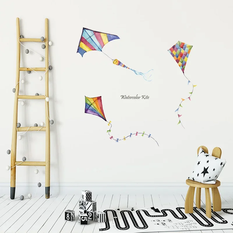 

Colored Kites Wall Stickers, Living Room, Bedroom Decor, Wallpaper, Home Decoration, Kids Room Art Decals